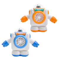 Mainan Gelembung Elektrik Plastik Multi Lubang Bentuk Robot untuk Anak-anak Bermain di Luar Ruangan dan Pesta