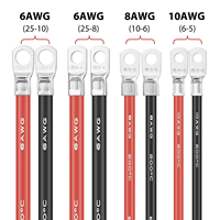 Câble de batterie en cuivre étamé 99,9 % de 50 mm, fil en silicone anti-corrosion pour connexion de systèmes marins et onduleurs solaires