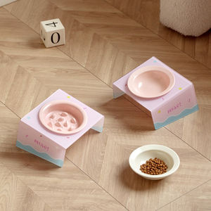Mangkuk Keramik Desain Baru <span class=keywords><strong>2026</strong></span> untuk Makanan dan Minuman Kucing Anjing, Mangkuk Makanan Hewan Peliharaan Portabel yang Ditinggikan dengan Dudukan Akrilik, Mangkuk Makanan Lambat Keramik. - Product Image 2