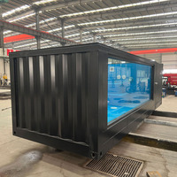 Piscine conteneur extérieur de grande taille avec fenêtre en verre FRP Maison 40 pieds au-dessus du sol Piscine conteneur d'expédition