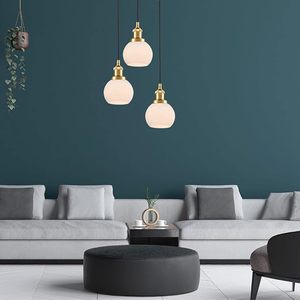 Abat-jour de suspension à <span class=keywords><strong>globe</strong></span> unique en verre opale blanc soufflé à la main, style français-chinois, vente en gros d'usine, pièce de rechange pour modèle existant - Product Image 6