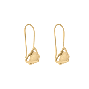 Boucles d'oreilles pendantes géométriques double triangle en or brossé, minimalistes, modernes, légères, élégantes, bijoux de mode pour femmes - Product Image 6
