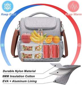 Lunch <b>Bag</b> for Men Women, <b>Insulated</b> Lunch Tote <b>Bag</b> for Work, Large Leak-Proof Lunch Box Double Deck Lunch <b>Cooler</b> Purse - Product Image 6