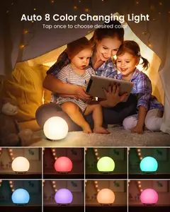 Kısılabilir dokunmatik sensör lamba sıcak beyaz ışık ve RGB gece lambası başucu yatak odası için lamba