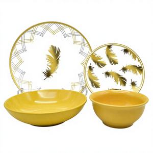Ensemble de vaisselle 4 pièces en porcelaine imprimée à la main, style américain, nouveau design, écologique, émaillé, pour la vente en gros, avec boîte à plantes - Product Image 1