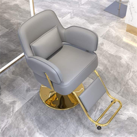 Fauteuil de Barbier Ergonomique Inclinable avec Pompe Hydraulique, Repose-Pieds Réglable, Rotation à 360°, en Similicuir Durable