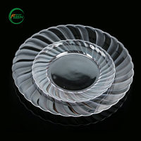 Assiettes jetables en plastique PS brillant de qualité supérieure, vaisselle de qualité alimentaire pour mariage et fête d'anniversaire, vente en gros