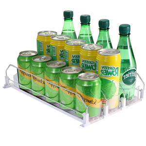 Dispensador inteligente acrílico, botella con resorte, dispensador de bebidas, estante para bebidas, sistema de empuje, organizador de bebidas para <span class=keywords><strong>nevera</strong></span> - Product Image 2