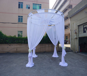 Elegant White Chiffon Pipe and Drape Wedding <b>Canopy</b> Frame Kit for Decoration - Product Image 5