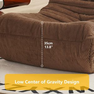 Wholesale L-Shaped Frameless <b>Bean</b> <b>Bag</b> Chair-Modern Fabric High-Density Compressed Foam Design for Living Rooms - Product Image 4