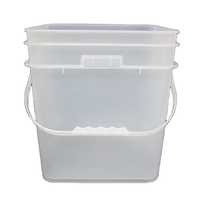 Seau carré en plastique de qualité alimentaire en gros avec couvercle, impression de logo, couleur PP, seau carré pour fruits de mer