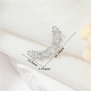 Pendentif micro-incrusté de zircon couleur or 14 carats Zhongxing, accessoires DIY, pendentif trèfle à quatre feuilles, papillon, perle, pour collier - Product Image 6