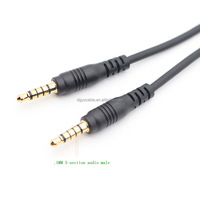Adaptateur audio à tête droite 3.5MM à 5 canaux Câble audio à tête droite 3.5MM à 5 canaux 1 mètre Noir