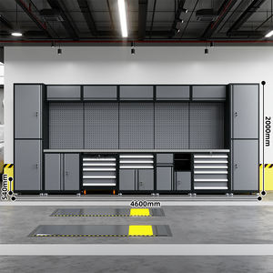 محطة عمل لإصلاح السيارات مع خزانة أدوات متنقلة وعربة أدوات بسعة تحميل 300 كجم لصيانة المركبات وتخزينها - Product Image 5