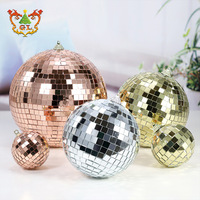 Boule disco réfléchissante en mousse et verre, faite à la main, haute qualité, 10cm, 20cm, 30cm, rouge, noir, argent, or rose, fournitures de fête
