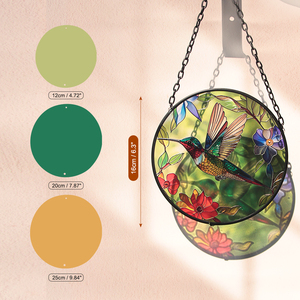 Colibri vidro colorido com <span class=keywords><strong>Metal</strong></span> Chain janela pendurada Suncatcher para janela - Product Image 2