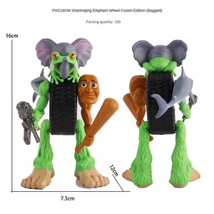 Boîte aveugle en PVC fait à la main Shanghai Jing Gold Edition Poupée Monstre Fusion Bâton en bois Personnes Éléphant Requin Jouet Figure Statues - Product Image 1