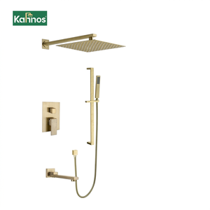 Polished Concealed <b>Shower</b> System 3 Function Rain Head Tub Spout Single Handle Thermostatic Wall Mounted Hand <b>Shower</b> Brass - Product Image 1