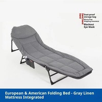 Lit pliant avec cadre en métal, matériau ABS, design moderne, portable, fauteuil inclinable simple pour hôpital et camping