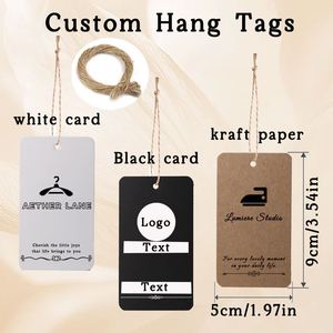 Étiquettes suspendues avec ficelle pour vêtements, cadeaux et artisanat |   Accessoires d'emballage personnalisés avec logo/texte, vente en gros d'usine - Product Image 4