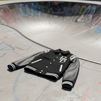 Veste de baseball réversible RAD BLACK KIDS en laine/polyester coupe-vent, motif géométrique en relief, style hip-hop, vente en gros