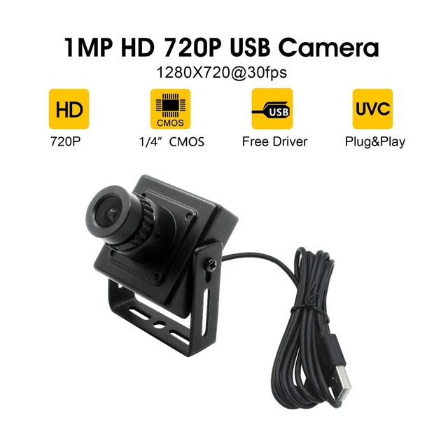 30*30mm 720P Micro HD USB UVC Industrial Vision Camera Module CMOS Sensor 3.6mm 90Degree for ATM Kiosk Smart Locker
