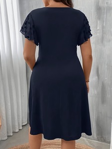 Abito alla moda taglie forti per donna, stile europeo e americano, vestito estivo oversize con scollo a V, elegante abito <span class=keywords><strong>da</strong></span> sera per feste - Product Image 2