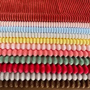 Fabrika doğrudan çok renkler yumuşak % 100% Polyester KS çizgili jakarlı kristal süper yumuşak ev tekstili kumaşı