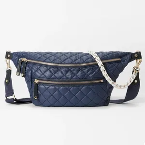 Puffer Fanny Packs For Women Side Belt Bag Athletic Crossbody Sling Bag Waist Pack With Adjustable Strap Waterproof For Travel