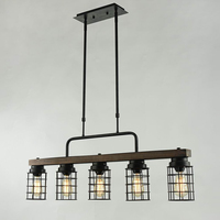 Intérieur noir réglable suspendu cuisine île éclairage Vintage industriel Cage salle à manger ferme suspension