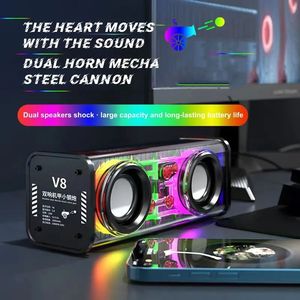 2024 gran oferta V8 transparente Mecha altavoz TWS colorido LED Subwoofer altavoz inalámbrico para exteriores - Product Image 4