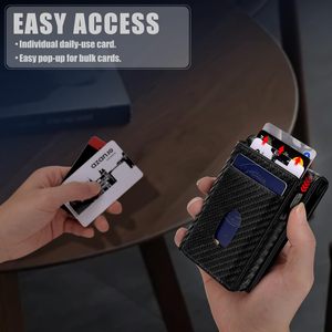 Carbon Fiber Leather <b>Wallet</b> With <b>RFID</b> <b>Blocking</b> Multiple Card Slots Men's <b>Wallet</b> For Everyday Use - Product Image 4