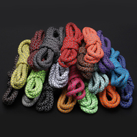 Lacets de sport réfléchissants 3M de haute qualité, personnalisés, en polyester rond de 4 mm, écologiques, lavables, pour chaussures de course