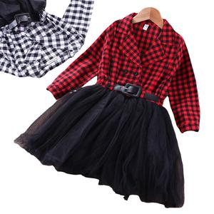 Рождественское платье для девочек-малышек, клетчатое платье в стиле пэчворк, кружевная юбка-пачка, праздничное детское платье для вечеринок - Product Image 5