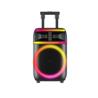 Altavoz de Karaoke Portátil con Ruedas de 12 Pulgadas para Fiestas Privadas, Máquina de Karaoke Inalámbrica de 60w con Ruedas