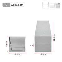 Vente en gros de pochettes à bijoux en microfibre suédée de 6,5 x 6,5 cm, logo personnalisé, petit sac de rangement pour bagues et boucles d'oreilles, emballage cadeau