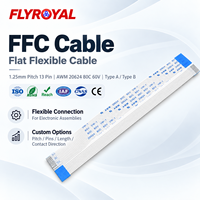 Kabel FFC 1.25mm Pitch 13 Pin AWM 20624 80C 60V Tipe A Tipe B Panjang Kustom Perakitan Elektronik Kabel Fleksibel Datar