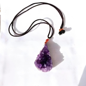 Kalung batu penyembuhan kristal alami dengan kuarsa mawar mentah liontin batu permata Amethyst kasar untuk penggunaan sehari-hari - Product Image 2