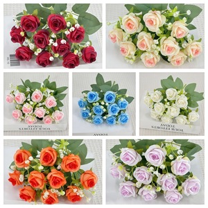 Flores de Seda Simuladas, Rosas de Diamante, Ramo Pequeño, Flores Teñidas a Mano, con Relieve, Decoración para Bodas y Hogar, Venta al Por Mayor - Product Image 2