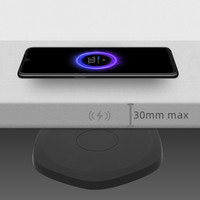 Chargeur sans fil invisible longue portée 30 mm 10 W OEM ODM pour meubles et bureaux, conception pliable QC3.0, ignifuge PC, OTP