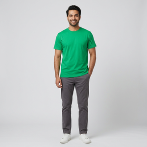 T-shirts décontractés à col rond et manches courtes pour hommes, grande taille, 100% coton, séchage rapide, flanelle respirante, tricot pour l'été - Product Image 1