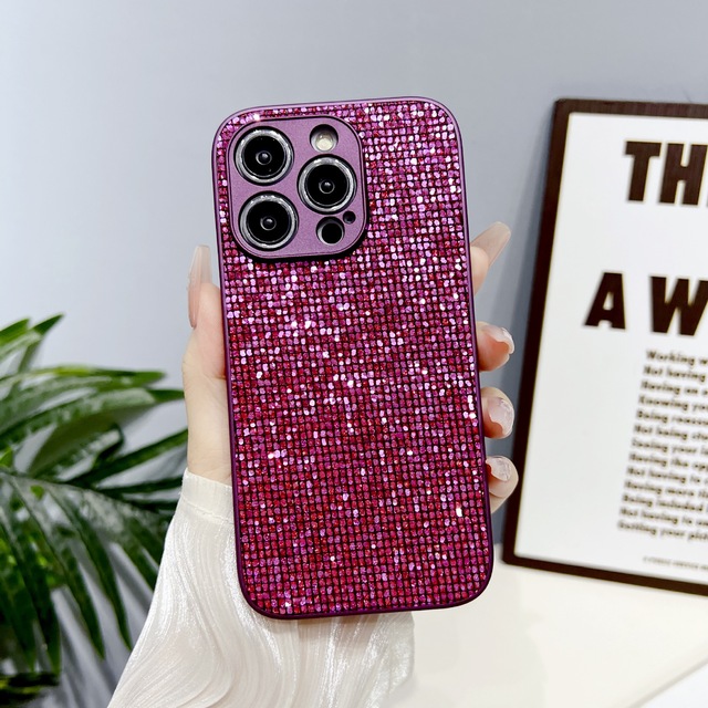 Bling Glitter Rhinestones Diamond Sequins Shockproof Bumper Cover Phone Case for iPhone 16 15 11 12 13 14 Pro Max XS XR 8 7 Plus