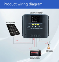 40A 60A PWM Solar-Laderegler 12V-48V LCD-Display USB Automatische Erkennung von Blei-Säure-Batterien 480W Max PV CE-Zertifiziertes Solarpanel
