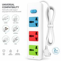 Fabricant chinois de prises d'extension industrielles haute puissance, durables, compatibles avec plusieurs pays, résistantes au feu, 3 prises, 1,8 m/2 m