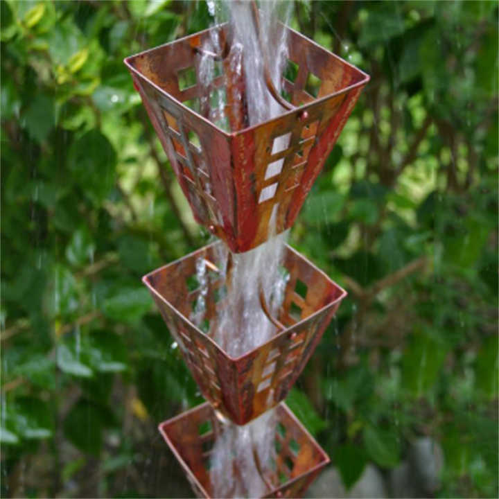 Chaîne De Pluie En Cuivre Décorative (1m) - Remplacement Esthétique Pour Descente De Gouttière, Motif Papillon