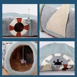 2025 Nieuwe Kattentunnelhok Voor Huisdieren Spelen Tunnelbuis Met Pluche Ballenveer Speelgoed Afneembaar Schattig Kiekeboe Kat Tunnelbed - Product Image 3
