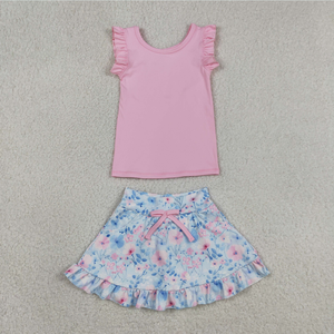 Sibling Baby Girls Sleeveless Vest Top Flowers Shirt Shorts Yoga Active <b>Clothes</b> Sets - Product Image 6