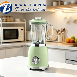 เครื่องปั่นแก้วแก้วสไตล์เรโทร BESTONE ความจุ 1.5 ลิตร 3 ระดับความเร็ว เครื่องปั่นไฟฟ้าอเนกประสงค์ บดน้ำแข็งได้ ใช้บนเคาน์เตอร์ OEM ODM - Product Image 3
