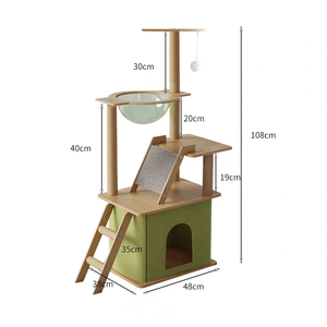 Kucing memanjat bingkai tempat tidur pohon semua dalam satu kayu 3 tingkat menggaruk <span class=keywords><strong>Post</strong></span> melompat Platform ruang kapsul tahan lama ramah lingkungan kecil - Product Image 5