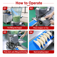 Machine commerciale semi-automatique pour la fabrication de potstickers, de raviolis et de gyozas pour restaurants et commerces asiatiques avec remplissage réglable